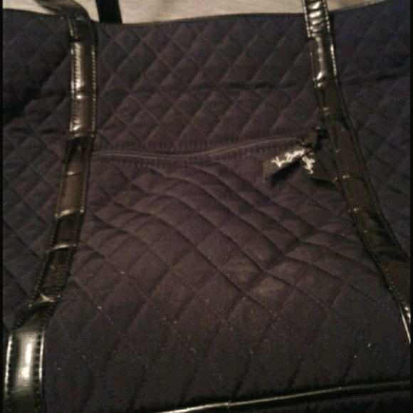 Vera Bradley Quilted Black Overnight Bag Tote Carry On FINAL SALE - Picture 6 of 6